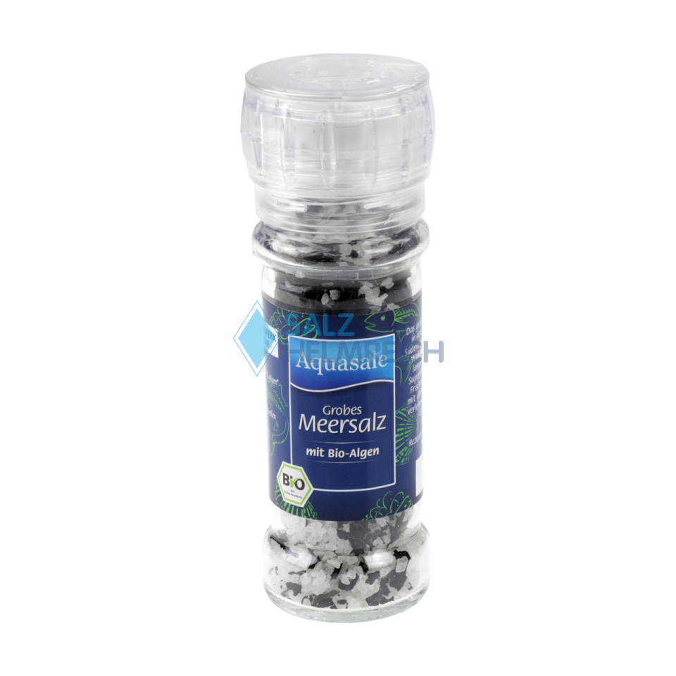 Aquasale® grobes Meersalz mit Bio-Algen in der Mühle 75 g Aquasale® grobes Meersalz mit Bio-Algen in der Mühle 75 g