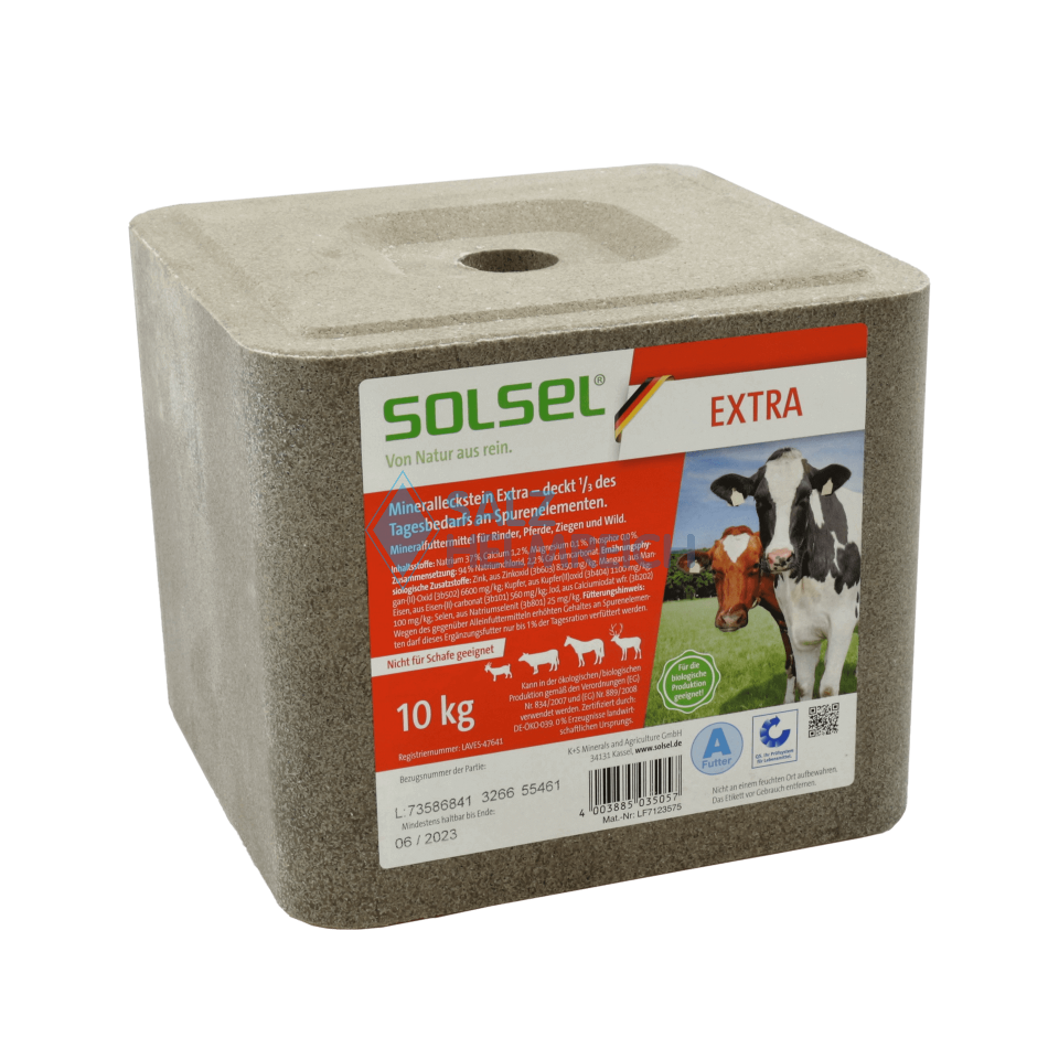 SOLSEL ®  EXTRA Mineralleckstein eckig mit Loch gepresst 10 kg SOLSEL ®  EXTRA Mineralleckstein eckig mit Loch gepresst 10 kg